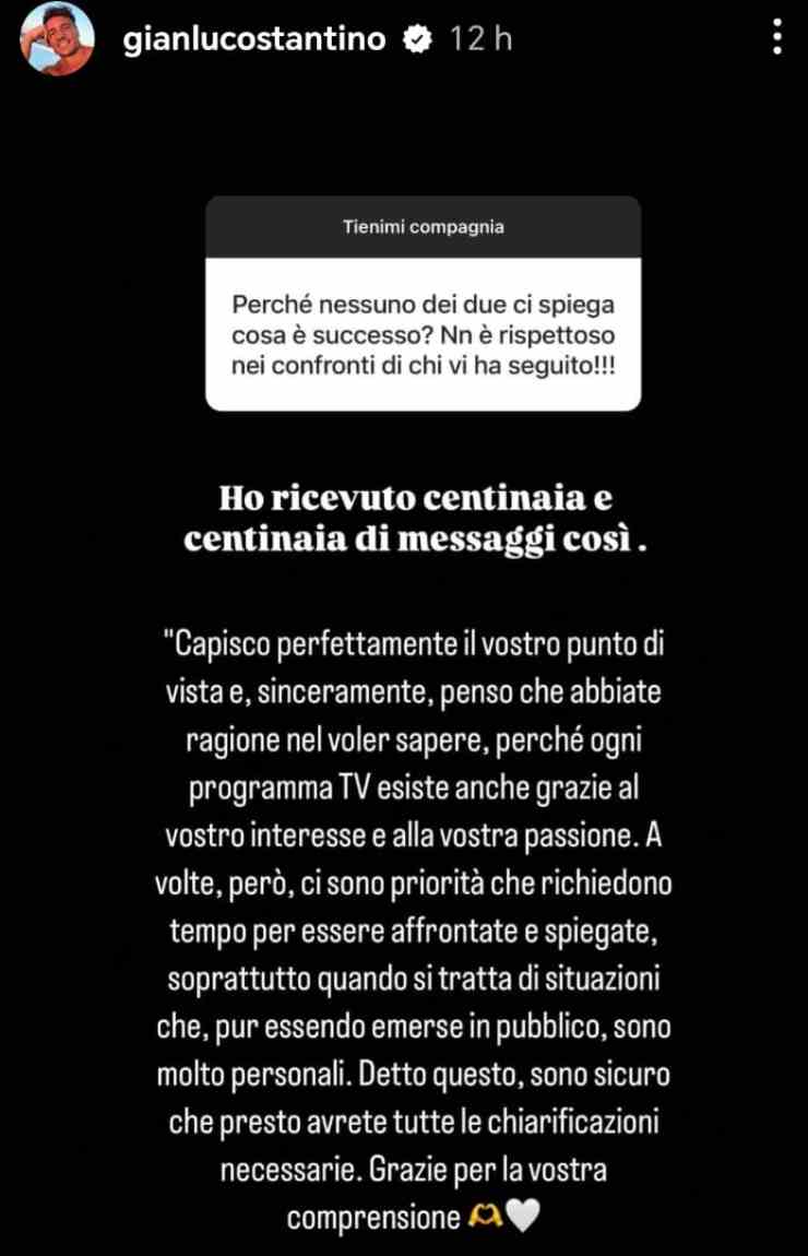 storia Instagram gianluca costantino 