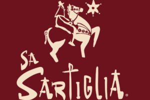 logo della Sartiglia di Oristano rosso con cavallo, stella e scritta