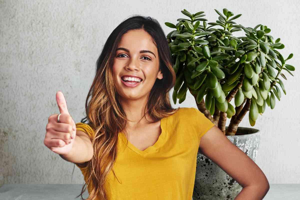 Ragazza sorridente e Albero di Giada