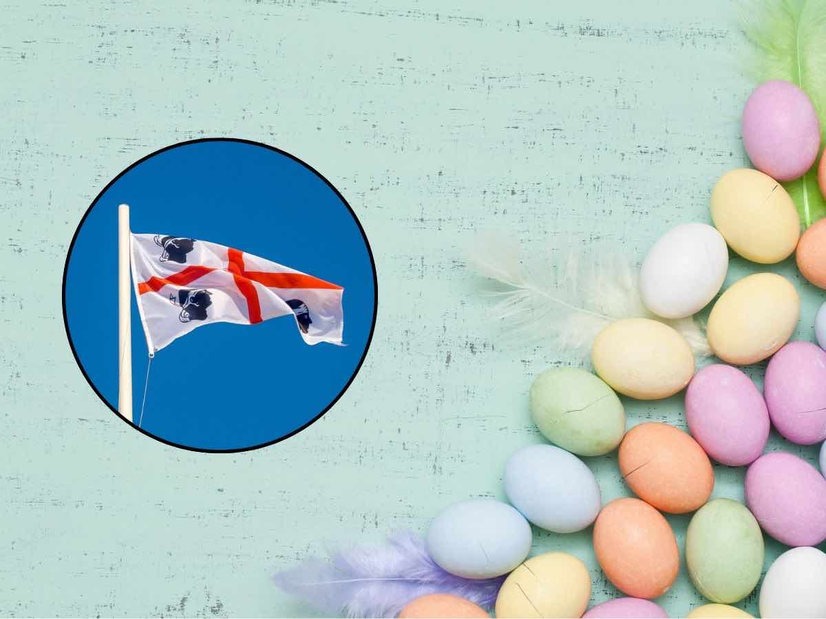 Uova di Pasqua e bandiera Sardegna